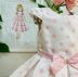 Vestido Infantil de Festa Petit Cherie Off White Floral com Bolinhas e Faixa Rosa Laço Central