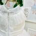 Vestido Infantil de Festa Petit Cherie Off White Sobrep. em Tule com Brilho