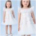 Vestido Infantil de Festa Petit Cherie Off-White Sobrep. Tule Bordado Colorido Flores