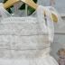 Vestido Infantil de Festa Petit Cherie Off-White Tule com Bordado Mini-Pérolas e Strass