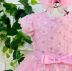 Vestido Infantil de Festa Petit Cherie Rosa com Sobrep. em Tule e Flores 3D