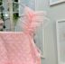 Vestido Infantil de Festa Petit Cherie Rosé Bordado Xadrez Paetês Alcinha Tule Brilhos Cinto