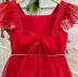 Vestido Infantil de Festa Petit Cherie Vermelho de Tule com Cinto Strass