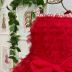 Vestido Infantil de Festa Pituchinhus Vermelho Babados Tule Perolas Tiara Laço com Strass