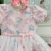 Vestido Infantil de Festa Rosa CupCake com Sobreposição em Tule Bordado Petit Cherie 