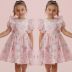Vestido Infantil de Festa Rosa Estampado Flores Gardern Of Charms Petit Cherie