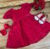 Vestido Infantil de Festa Vermelho Com Bordados de Estrelinhas Petit Cherie