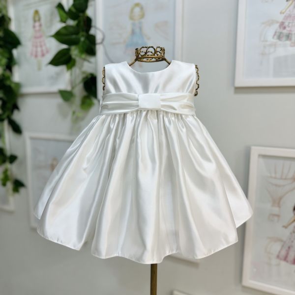 Vestido Infantil de Luxo Kopela Branco Laço