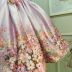 Vestido Infantil de Luxo Kopela Lavanda Floral Borboleta Manga Bufante Faixa Babado Broche de Flor