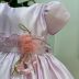 Vestido Infantil de Luxo Kopela Lavanda Floral Borboleta Manga Bufante Faixa Babado Broche de Flor