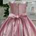Vestido Infantil de Luxo Kopela Rosa Laço