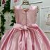 Vestido Infantil de Luxo Kopela Rosa Laço