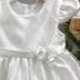 Vestido de Festa Infantil de Organza Texturizada Pure Love Branco Petit Cherie