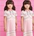 Vestido Infantil Detalhe Furinhos Com Touca Furinhos Rosa Medio Level Up Animê
