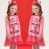 Vestido Infantil Estampado Donas da Rua com Sobreposição em Tule Vermelho Mon Sucré 