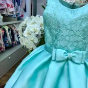 vestido de festa azul tiffany infantil