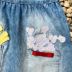 Vestido Infantil Jeans com Bolsinhos Pipoca e Batata Frita Mon Sucré
