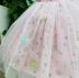 Vestido Infantil Kopela Cetim Bucol Rosa Flores Delicadas com Sobrep em Tule e Borboletas em 3D  