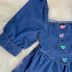 Vestido Infantil Luluzinha Jeans com Corações Coloridos