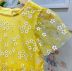 Vestido Infantil Momi Amarelo de Tule com Estampa de Margaridas