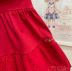 Vestido Infantil Momi Vermelho Gola e Barra Bordado Inglês