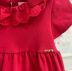 Vestido Infantil Momi Vermelho Gola Inglesa Bordada