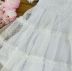 Vestido Infantil Mon Sucré Branco Celebrar Mangas Bufantes Sobrep. em Tule Texturizado Poá