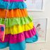 Vestido Infantil Mon Sucré Junino Camadas Coloridas com Bolsa