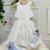 Vestido Infantil Luluzinha Off-White de Babado Assimétrico