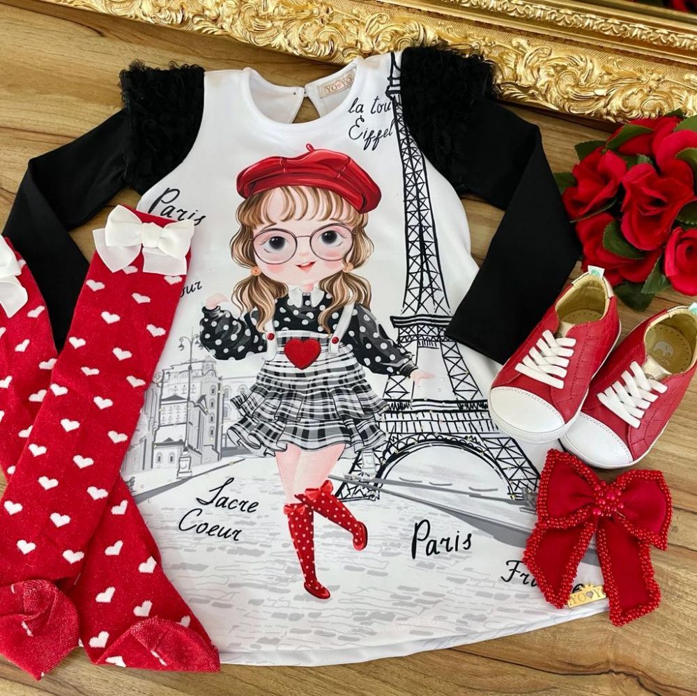 Vestido Festa Infantil Princesa - Paris Vermelho