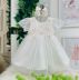 Vestido Infantil Petit Cherie Off White Celebração Bordado com Tule 