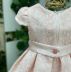 Vestido de Festa Infantil Rodado Salmão Sobrep. De Tule Bordado de Renda Baby Princess Petit Cherie