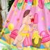 Vestido Infantil Rosa Estampado Magali Picolés e Sorvetes Pop Doces Mon Sucré