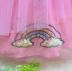 Vestido Infantil Rosa Princesa com Sobreposição em Tule Estampado e Bordado Turma da Mônica Mon Sucr