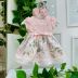 Vestido de Festa Infantil Rosa Renda e Estampa Floral Doce Jardim Petit Cherie