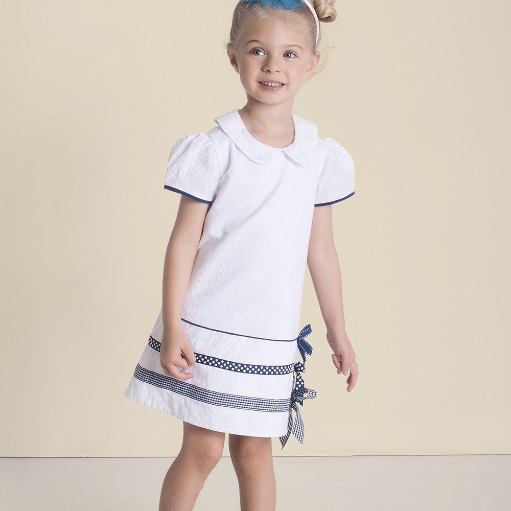 Vestido Infantil Trapézio Classic com Fitas e Laços Luluzinha